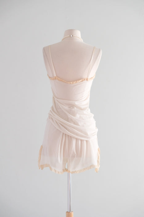 RARE Antique 1920's Silk Jersey & Lace Lingerie Set by H. Liebes & Co. / S