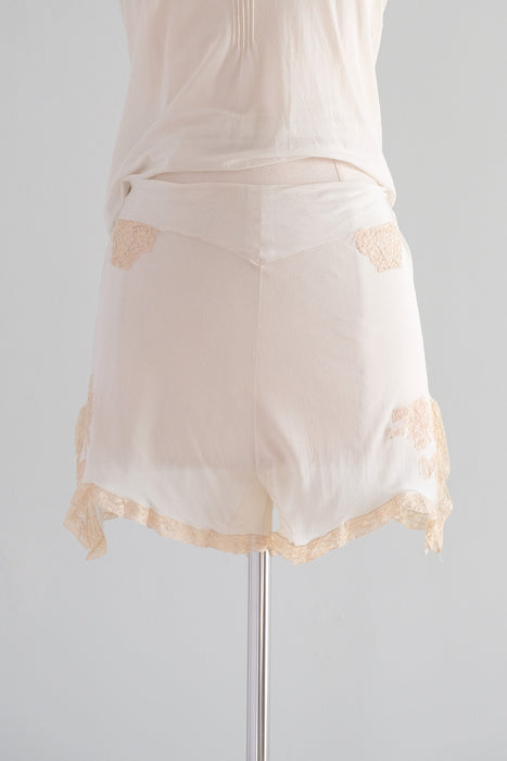RARE Antique 1920's Silk Jersey & Lace Lingerie Set by H. Liebes & Co. / S