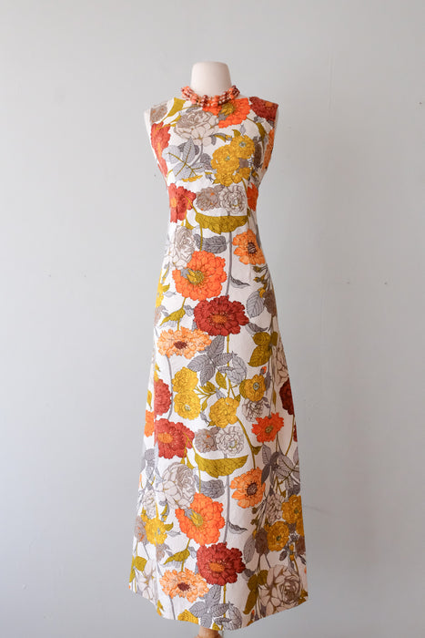 Totally Rad 1960's Marigold Hawaiian Dress / Sz M