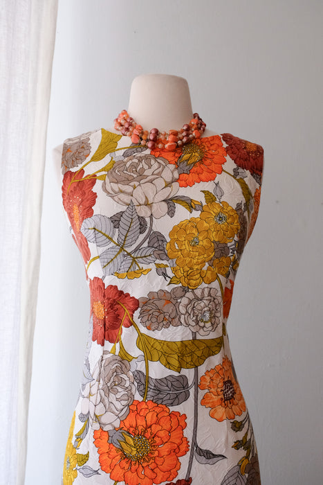 Totally Rad 1960's Marigold Hawaiian Dress / Sz M
