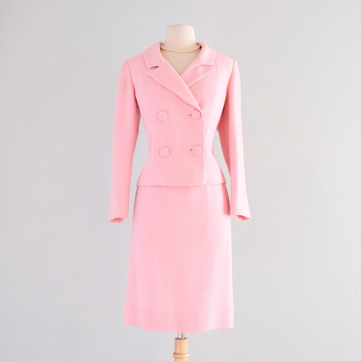 Vintage 1960's Bubblegum Pink Jackie Kennedy Two Piece Suit