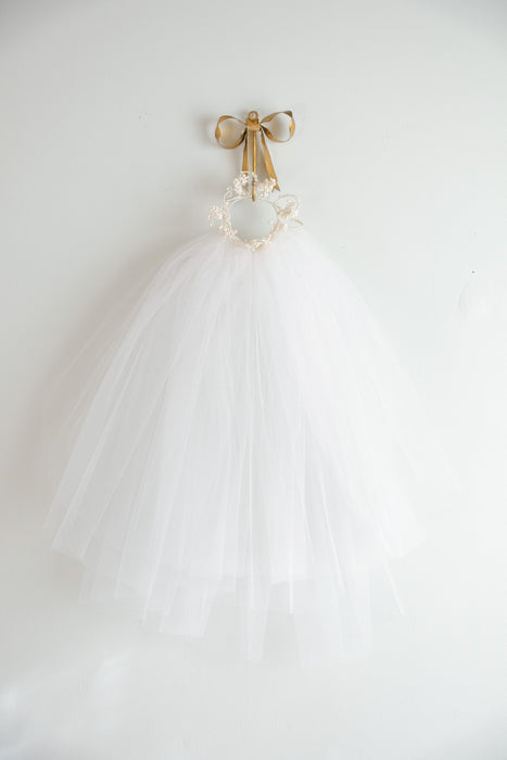 Exquisite 1950's Wax Flower Bridal Crown Veil / OS