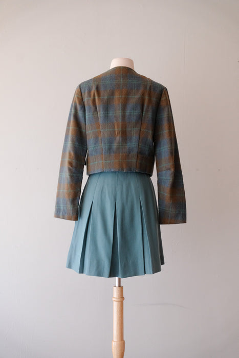 Sweet 1960's Plaid Wool Jacket  / Sz M