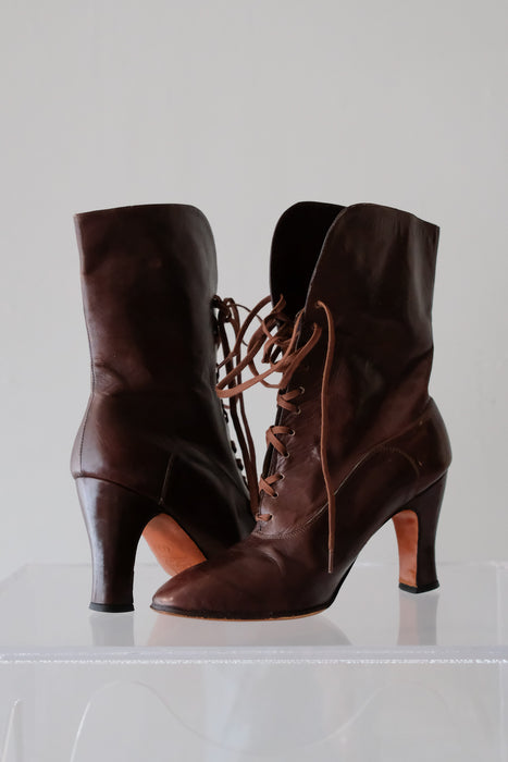 Rare 1970's Lace-up Prairie Style GUCCI Boots / Size 6