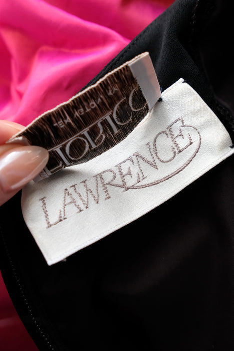 Fabulous 1980's Shocking! Pink Taffeta Party Dress by Lawrence / M