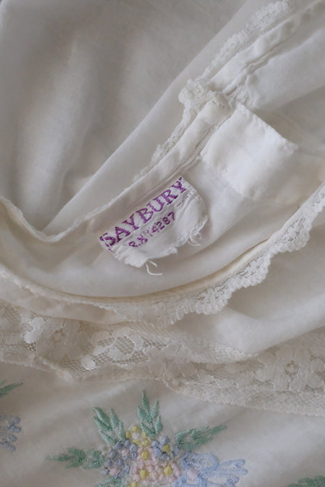 Sweetest 1970's Saybury White Cotton Nightie / Sz M