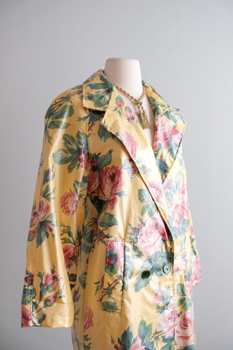 OBSESSED! Fabulous 1980's Rose Garden Rain Trench by Nordic House Designs / M
