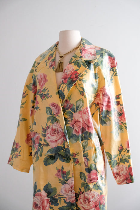 OBSESSED! Fabulous 1980's Rose Garden Rain Trench by Nordic House Designs / M