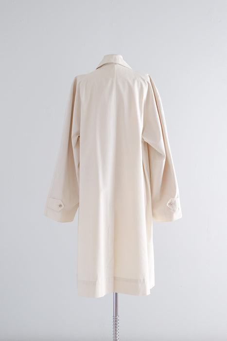 Elegant 1960's Stone Long Line Raincoat / Sz M/L