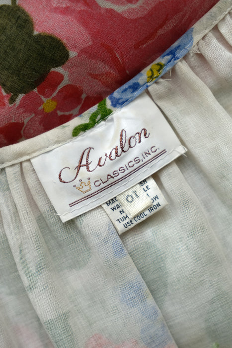 Vintage 1970's Garden Party Prairie Gown by Avalon / M