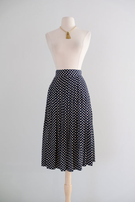 Vintage 1940's Navy & White Polka Dot Ensemble / M