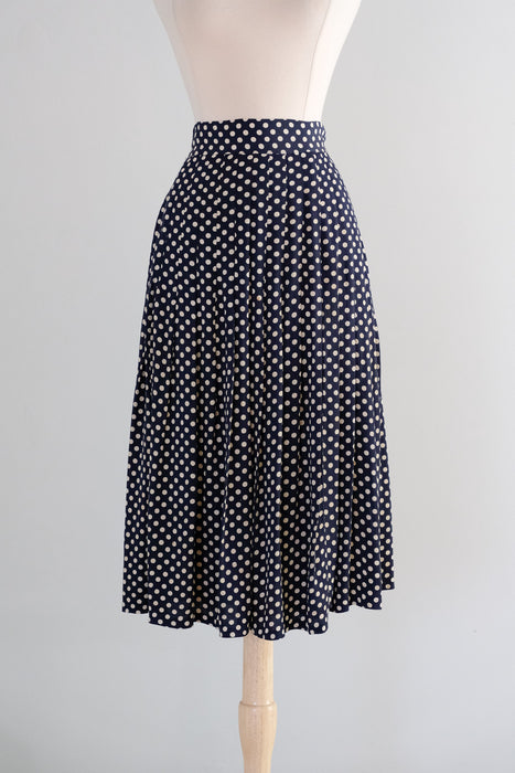 Vintage 1940's Navy & White Polka Dot Ensemble / M