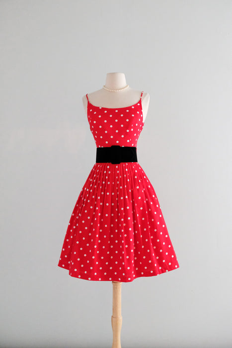 Vintage 1980's Red & White Polka Dot Party Dress by Geary Roark Kamisa Xtabay Vintage Vintage 1980's Red & White Polka Dot Party Dress by Geary Roark Kamisa Xtabay Vintage