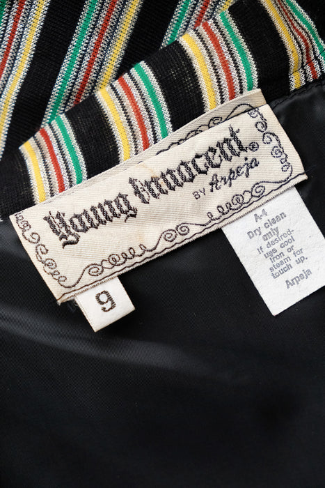 Vintage 1970's Chevron Lurex Jersey Knit Halter Gown by Young Innocent / S