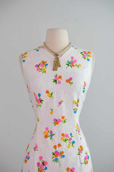 Vintage 1960's In Bloom Floral Cotton Shift by Channel 1 / SM