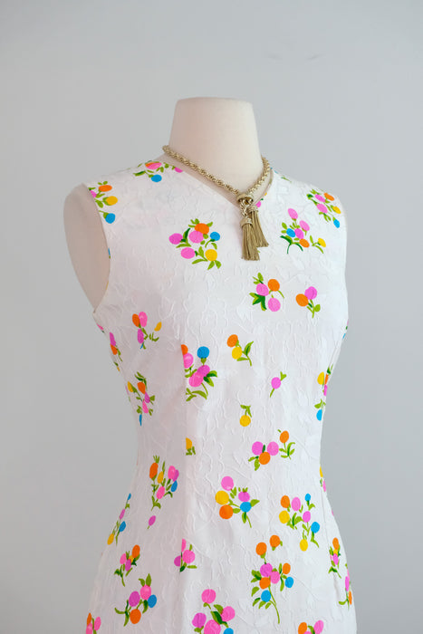 Vintage 1960's In Bloom Floral Cotton Shift by Channel 1 / SM