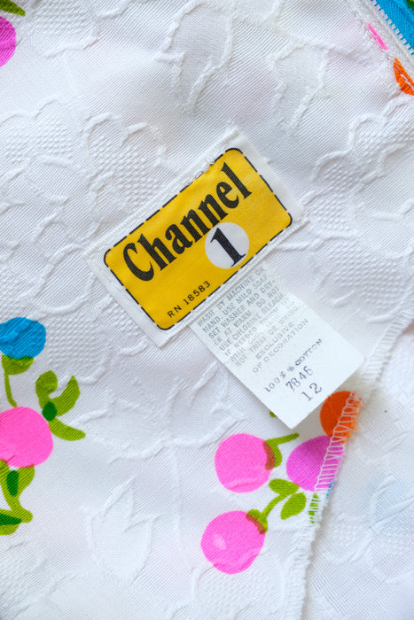 Vintage 1960's In Bloom Floral Cotton Shift by Channel 1 / SM