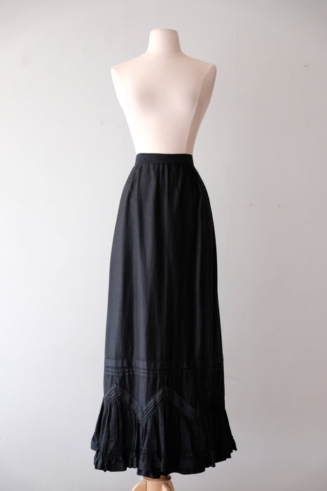 Witchy Edwardian Style Cotton Full Length Skirt / Sz XS