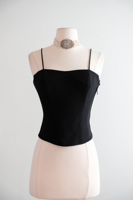 Vintage 1990's Black Bustier Top by Moschino Cheap & Chic / S