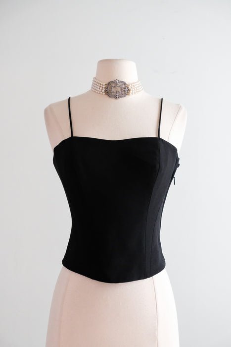 Vintage 1990's Black Bustier Top by Moschino Cheap & Chic / S