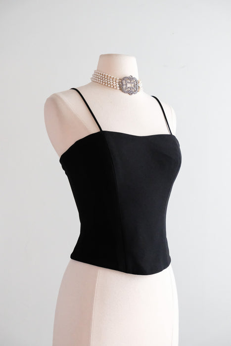 Vintage 1990's Black Bustier Top by Moschino Cheap & Chic / S