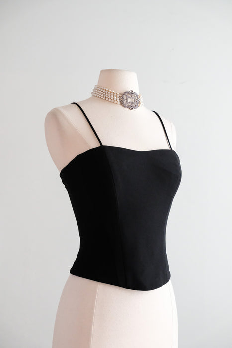Vintage 1990's Black Bustier Top by Moschino Cheap & Chic / S