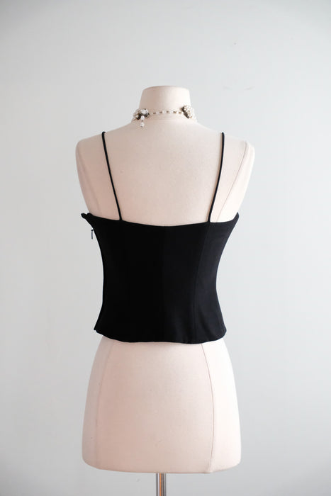 Vintage 1990's Black Bustier Top by Moschino Cheap & Chic / S
