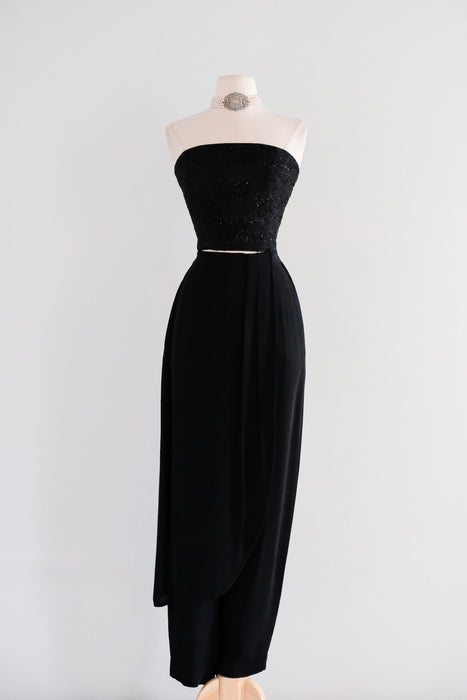 Vintage 1990's Black Sarong Wrap Trousers by Giorgio Armani / S
