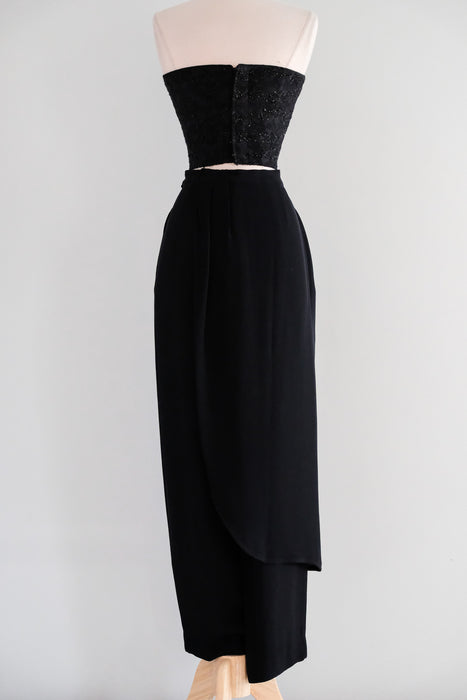 Vintage 1990's Black Sarong Wrap Trousers by Giorgio Armani / S