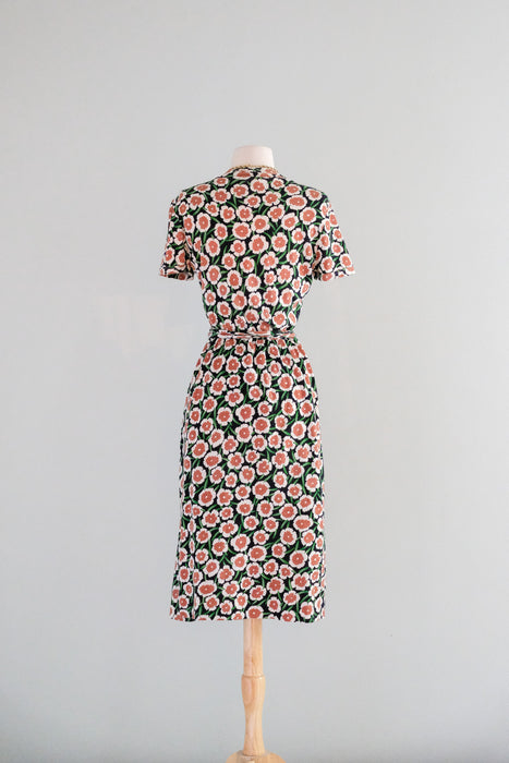 vintage diane von furstenberg dress Vintage 1970's Diane Von Furstenberg Pumpkin Floral Wrap Dress / ML – Xtabay Vintage