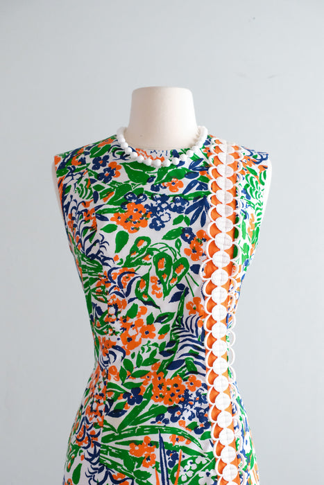 Vintage 1970's Impressionist Floral Maxi Dress by Shifts International of Miami / SM