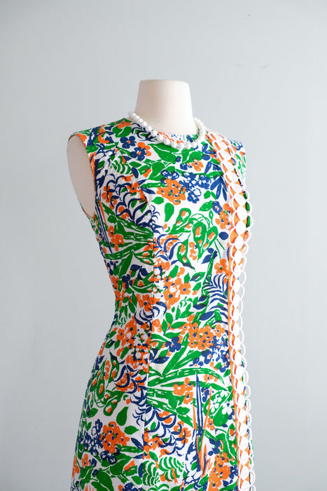 Vintage 1970's Impressionist Floral Maxi Dress by Shifts International of Miami / SM