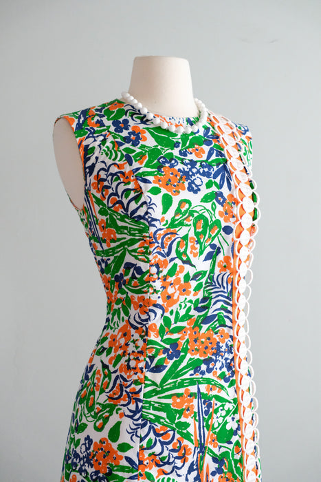 Vintage 1970's Impressionist Floral Maxi Dress by Shifts International of Miami / SM