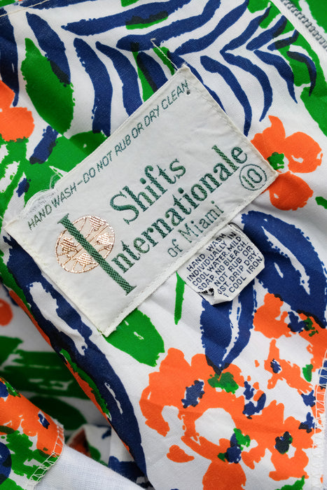 Vintage 1970's Impressionist Floral Maxi Dress by Shifts International of Miami / SM