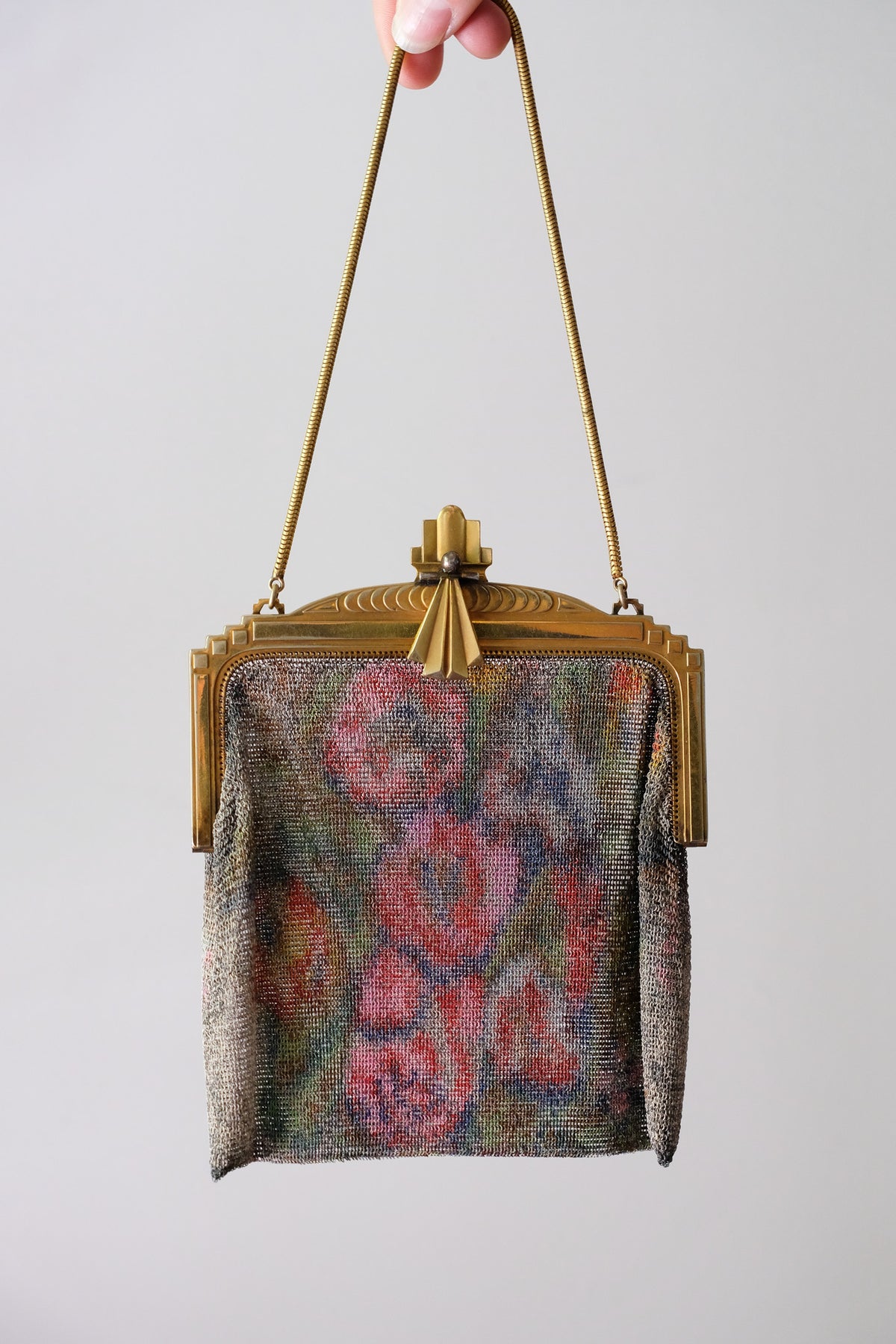 Antique 1920's Art Deco Chainmail Evening Bag by Whiting Davis Co