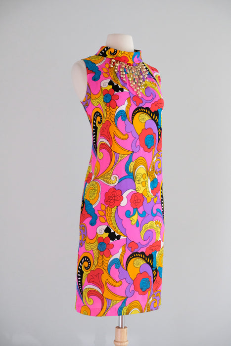 Vintage 1960's Psychedelic Mod Shift Dress by Amy-Joy / SM