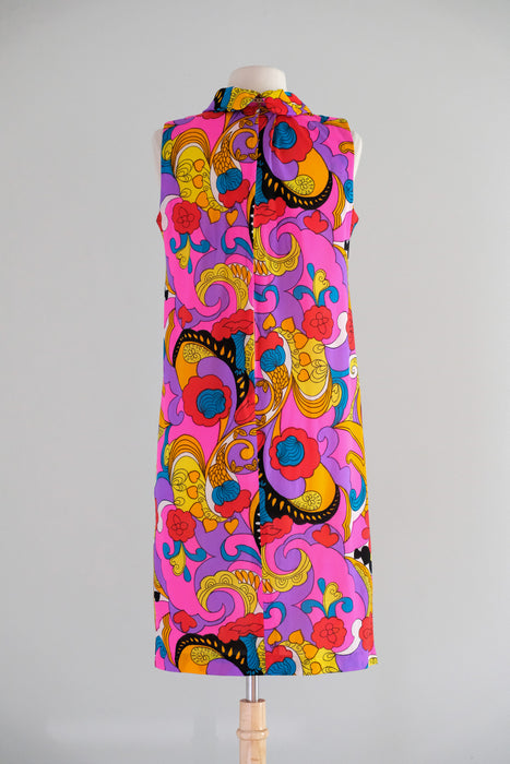 Vintage 1960's Psychedelic Mod Shift Dress by Amy-Joy / SM