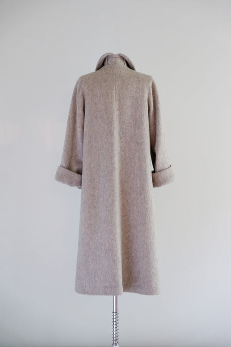 Elegant 1950's Grey Wool Swing Coat / Sz M