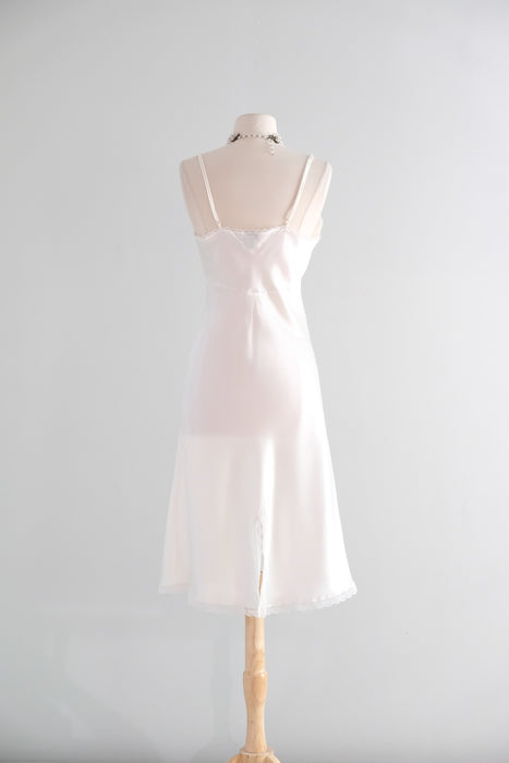 Vintage 1980's White Satin & Lace Slip by Christian Dior / M Xtabay Vintage Vintage 1980's White Satin & Lace Slip by Christian Dior / M Xtabay Vintage