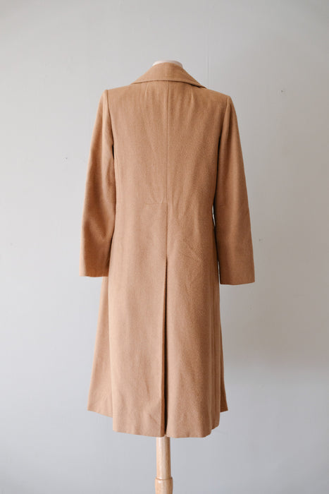 Classic 1970’s Camel Hair Long Line Coat / Sz M