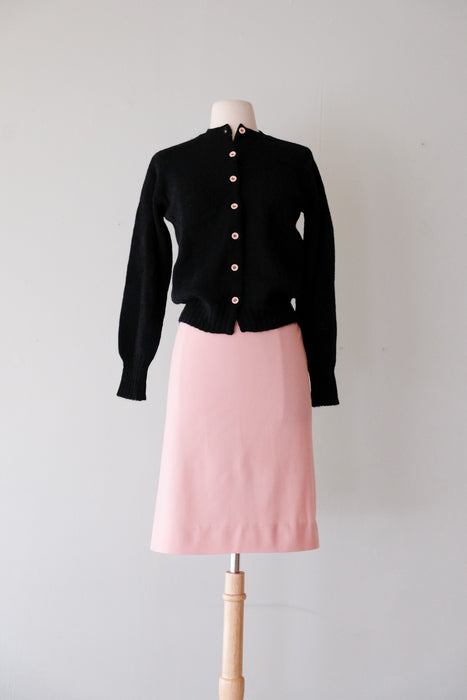 Sweet 1960's Baby Pink Wool Pencil Skirt / Sz M