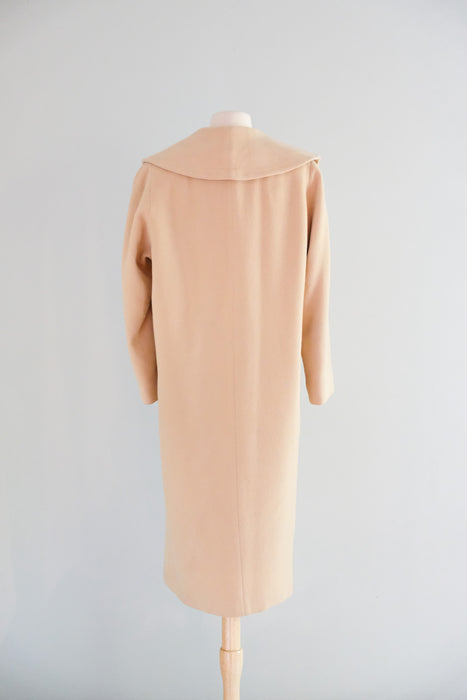 Vintage 1950's Cashmere Cocoon Coat in Camel / SM