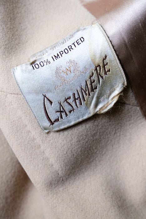 Vintage 1950's Cashmere Cocoon Coat in Camel / SM