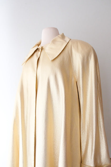 Marvelous 1980’s Gold Swing Coat by Ann Hobbs / Sz L