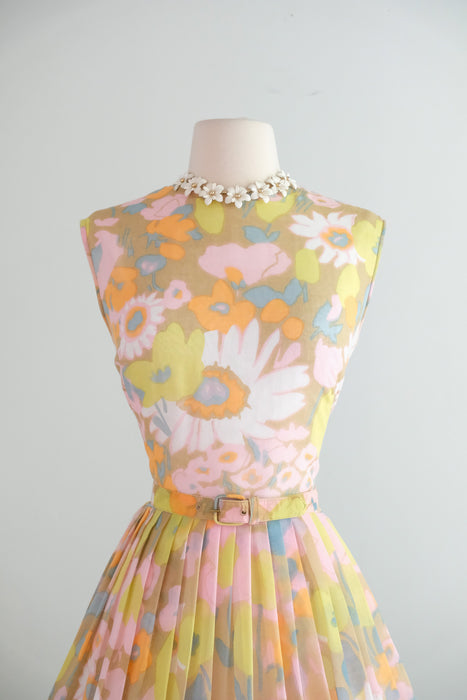 Vintage 1960's Flower Child Pastel Sundress by Fritzi / M