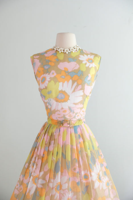 Vintage 1960's Flower Child Pastel Sundress by Fritzi / M