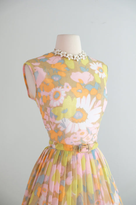 Vintage 1960's Flower Child Pastel Sundress by Fritzi / M
