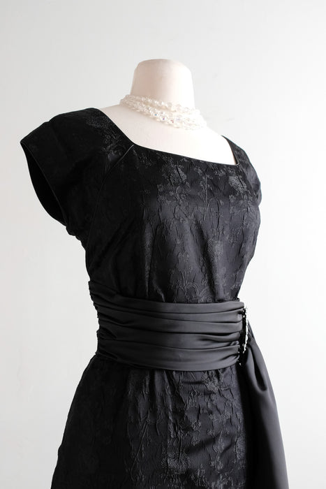 Glamorous 1950s Paul Sachs Little Black Cocktail Dress  / Sz S