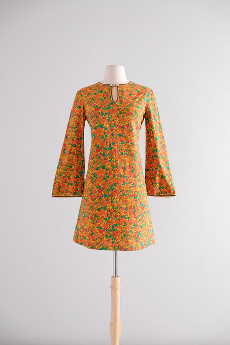 RARE 1960's Liberty Prints For DOLLYROCKERS Cotton Mini Dress / SM