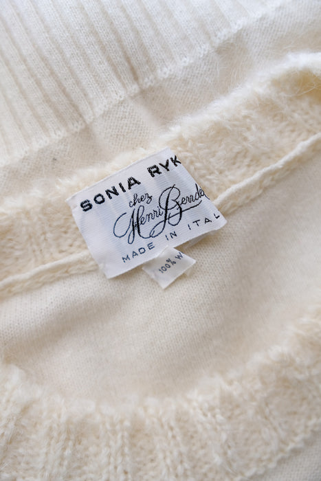 Vintage 1970's NOS Sonia Rykiel Ivory Knit Top / XS